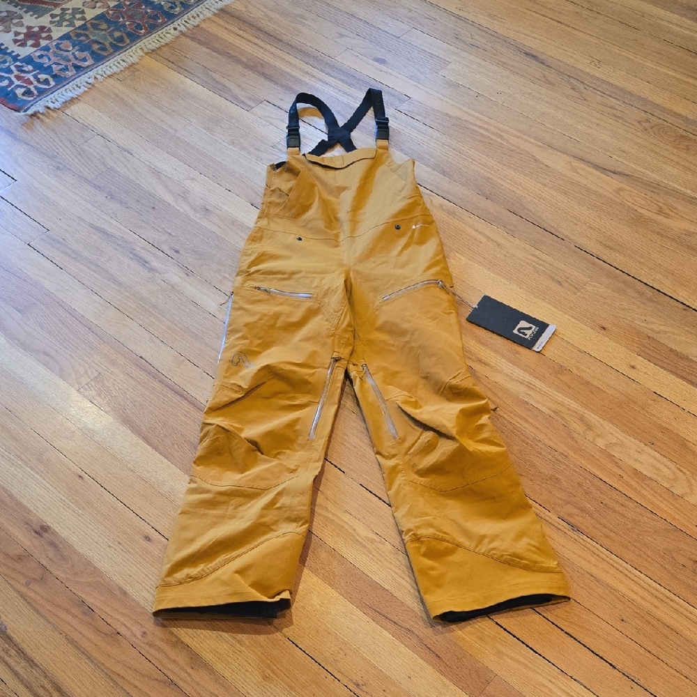 Women's XS Mustard Ski Bibs